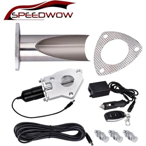 SPEEDWOW 2.0 inch Electric Exhaust Cutout Motor Kit With Be cut Pipe+Exhaust Cut out Valve