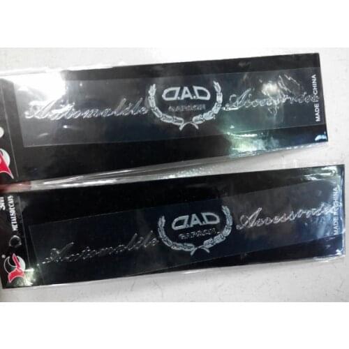 2pcs Metal Silver DAD GARSON VIP JDM JP Car Emblem Badge Decal Stickers