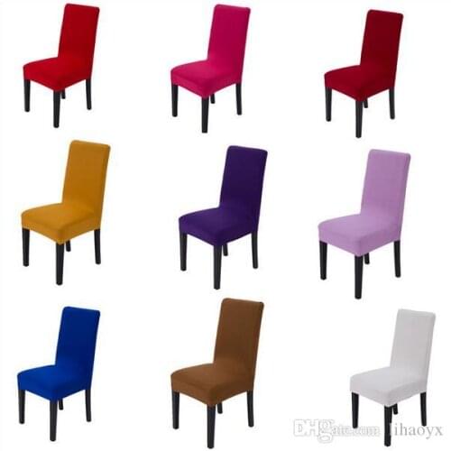 20 Solid Colors Polyester Spandex Dining Chair Covers For Wedding Party Chair Cover Brown Dining Chair Seat Covers c175