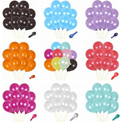 50pcs/lot birthday balloons 1.5g 10inch Latex balloons Gold red pink blue Pearl Wedding Party balloon Ball kids toys air ballons