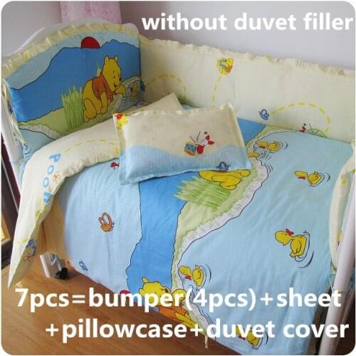 6/7PCS Crib Baby Bed Bedclothes for Boy Cotton Baby Kit Berco Baby Bedding Set baby room decor,120*60/120*70cm