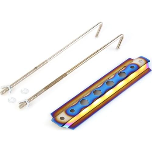 Burnt Blue Billet Aluminum Car Universal Battery Tie Down Brace Fits Mount Bracket Holder Bar Fasten Bracket