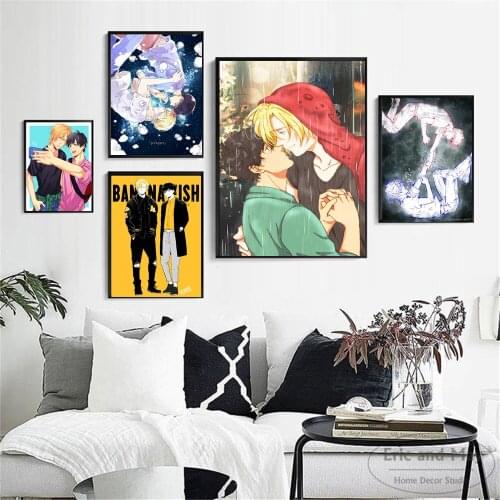 Ash and Eiji Banana Fish Anime Posters And Prints Wall Art Canvas Painting For Living Room Decoration Home Decor Unframed