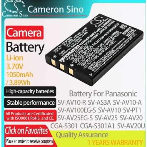 CameronSino Battery for Panasonic SV-AV10-R SV-AV100EG-S SV-AS3A SV-AV10 SV-AV30 SV-PT1 fits KODAK KLIC-5000 camera battery