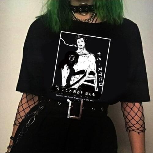 Black Clover Printed T Shirt Anime Yami Sukehiro Short Sleeve T Shirt Tops