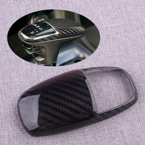 CITALL Gear Shift Knob Head Cover Trim Fit for Dodge Challenger Charger 2015 2016 2017 2018 2019 Carbon Fiber Black