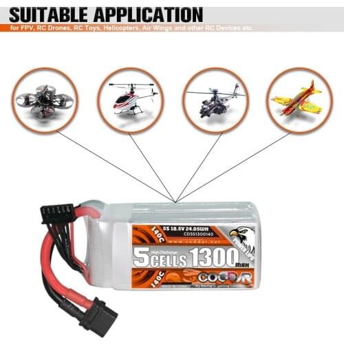 CODDAR 1300mAh 18.5V 5S Lipo Battery With XT60 Plug Beta fpv Racing Drone RC Quadcopter Parts