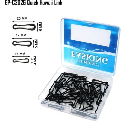 Eupheng 50pcs Matt Black Carp Fishing Quick Links Clip Hawaii Snap Leader Line Swivel S M And L