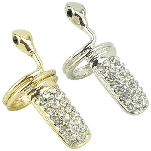 European Fashion Resizable Creative Full Rhinestone Snake Alloy Finger Rings