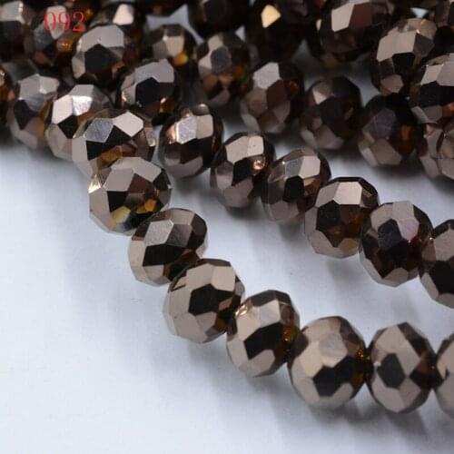 FLTMRH Wholesale 70pcs 8mm Rondelle Faceted Crystal jewelry Porcelain Glass Loose Spacer Beads White copper Black