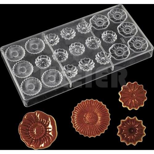 Diy Handmade Flower Form Chocolate candy Mould baking Kitchen Plastic Tool cake decoration bakeware Polycarbonate Chocolate Mold