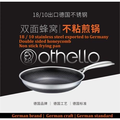 26cm Fried Steak Pot Saucepan Double-sided Honeycomb Kitchenware Stainless Steel Frying Pan Non-Stick Pot Cookware