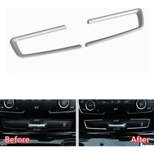 YAQUICKA 2Pcs/set Car Interior Mode Button Switch Panel Frame Trim Cover Bezel For BMW 2 Series F45 F46 218i 2015-2017 Styling