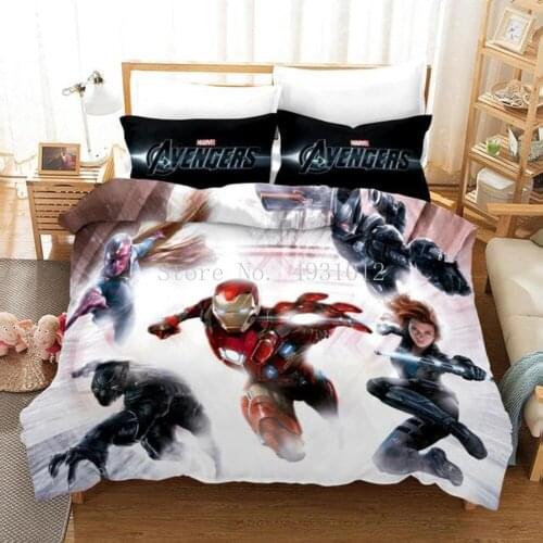 Iron Man Duvet Cover Pillowcase Adult Kids Boys Girls The Avengers Bedding Sets Europe/Australia/USA Twin Queen King Size