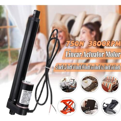 12V Electric Linear Actuator Metal Linear Drive DC Motor Controller Lifting Tools Stroke 50mm 150mm 200mm 300mm 400mm