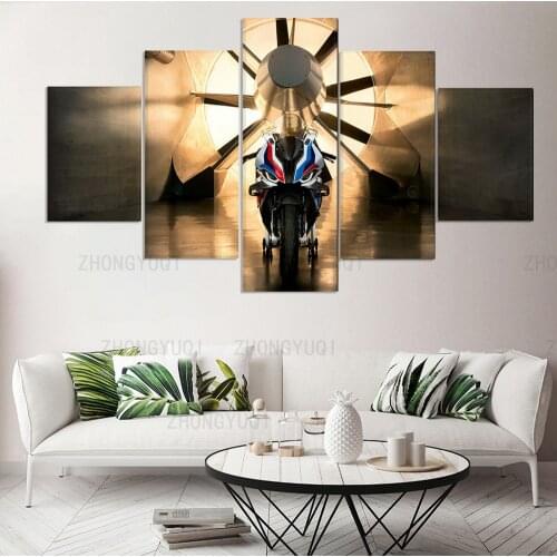 Canvas Wall Art 5 Pieces Prints Motorcycle Modular Pictures Home Wall Decor Posters Modern Living Room Decoration Paintings