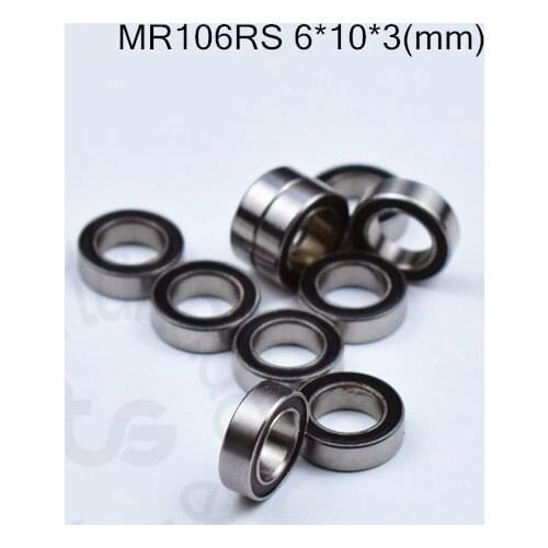 MR106RS 6*10*3(mm) 10pieces free shipping bearing ABEC-5 Rubber Sealed Miniature Mini Bearing MR MR106RS Miniature bearings
