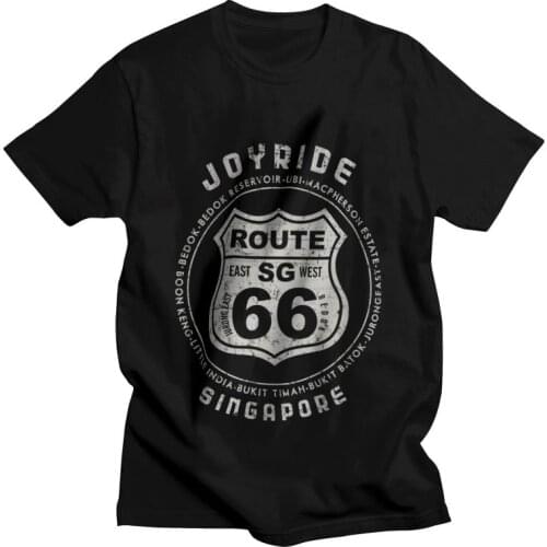 Vintage Grunge Historic Route 66 T-shirt Men Harajuku T Shirt Short Sleeve 100% Cotton Mother Road America Highway Tshirt Tee