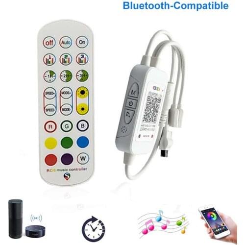 DC 5V 12V 24V Music RGB LED Strip Controller LED RGB Controller For Tape Light Mini RGB Bluetooth Controller