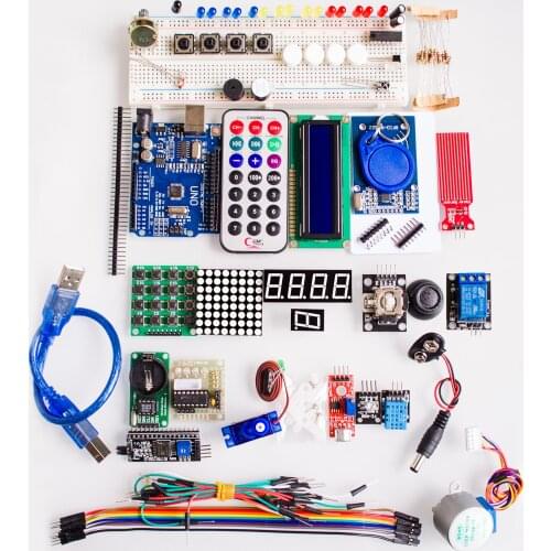 Free Shipping Upgraded Advanced Version Starter Kit the RFID learn Suite Kit LCD 1602 for Arduino UNO R3
