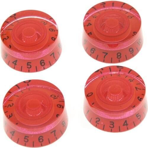 KAISH Set of 4 LP Guitar Speed Knobs Control Knobs Red