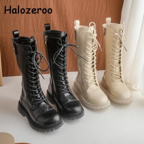 New Autumn Kids Boots Children Brand Leather Shoes Baby Girls Chelsea Knee High Boots Fashion Princess Shoes Motorcycle Boots