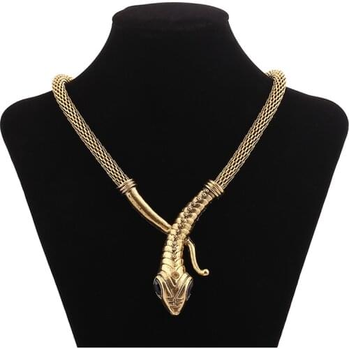 LZHLQ Rock Street Metal Snake Statement Necklace Women Jewerly Personality Style Necklaces Pendants Fashion Collier Femme