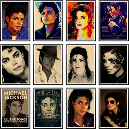 Michael jackson poster ,wall decor,music poster,pop poster,music decor,gift ideas,michael jackson art,Kraft Paper Wall Sticker