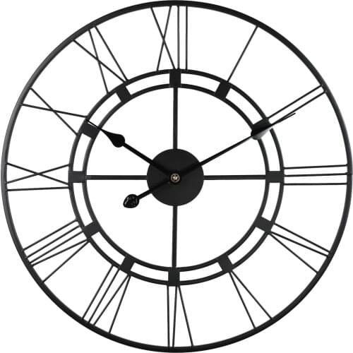 Luxury Metal Creative Wall Clock Mute Vintage Nordic Retro Wall Clock Living Room Minimalist Wandklok Home Decoration OO50WC