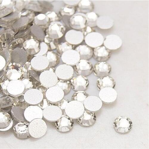 1440pcs/bag 3.8~4mm Glass Flat Back Rhinestone Grade A Half Round Back Plated Faceted Crystal For Jewelry Making