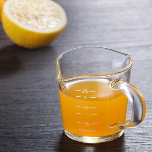 70ml Glass Cup Ounce Cup With Scale Baking Measuring Cup for Home Kitchen TS2 Elegant Ant Square design