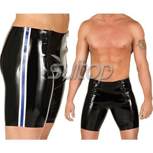 Suitop rubber latex pants black color short for men