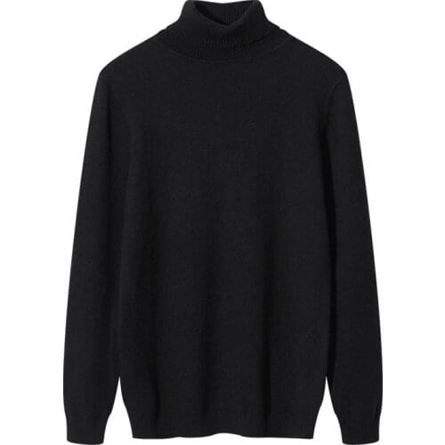 Large size mens autumn and winter sweater sweater high collar sweater plus fertilizer to increase warm clothing