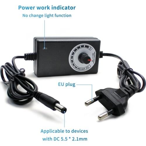 Adjustable Power Adapter Source AC/DC 220V TO 1V 3V 6V 9V 12V 15V 24V 36V 1A 2A Switching Power Supply EU US Plug Transformer
