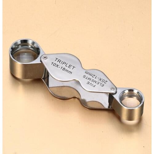 MG22181 10X 20X High-Definition Magnifying Glass High Magnifying Power Optical Glass Lens For Jewelry Identification 1PC J3