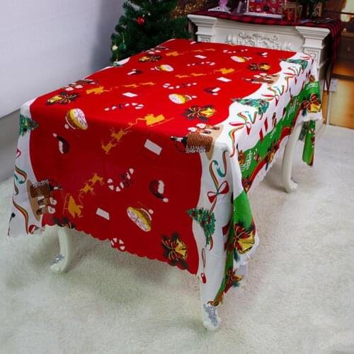 Waterproof Christmas Printing Tablecloth Oil Proof Table Cloth for Dining Party Gathering Decor