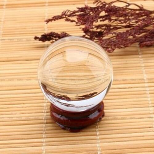 40/30mm Magic Sphere Crystal Ball Glass Healing Transparent Glass Ball Sphere Stone with Base Good Luck Home Decoration Balls