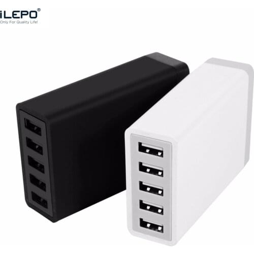 ILEPO 40W 5 USB Charger Fast Charger 5V2A Quick Charge Charger Station Dock With Cable For iPhone iPad xiaomi Kindle AU US EU KR