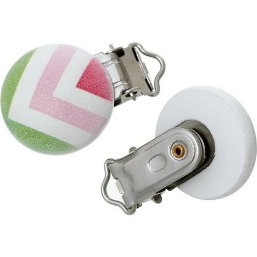 5Pcs Multicolor Iron Metal Wooden Baby Pacifier Clips Colors Holders Cute Infant Soother Clasps Holders Accessories Diy Tool