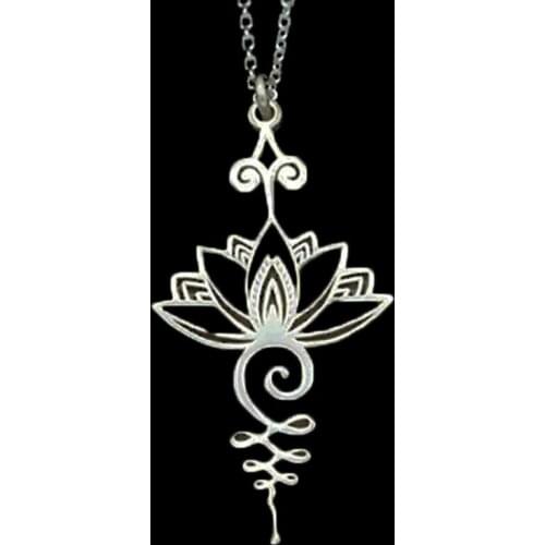 Lotus Flower Pendant Necklace Hippie Necklaces Women Hollow Plating Lotus Flower Necklaces Jewlery Gift Yoga Healing Charm