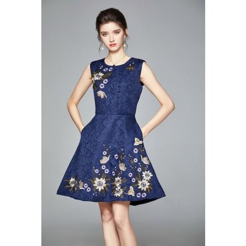 ZUOMAN Women Luxury Embroidery Jacquard Dress Festa High Quality Vintage Cocktail Party Robe Femme Designer Floral Vestidos