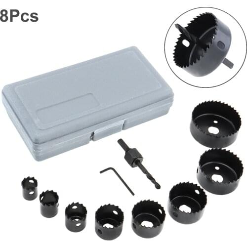 8-10-13Pcs DIY Hole Saw Bit Cutting Set Kit 19-64mm Wood Sheet Metal Alloy Circular Round Case Drill Bits Wood Metal Sheet Alloy