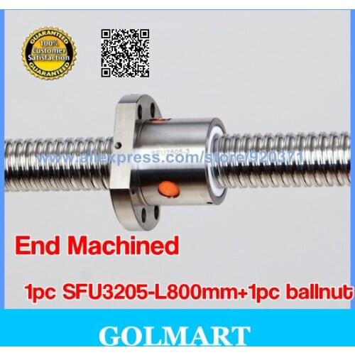 3205 -L 800mm guide Ballscrews with 1pcs SFU3205 single ballnut with end machining