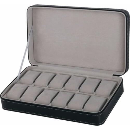 6/10/12 Girds Watch Box Display PU leather Jewelry Container Bracelet Wristwatch Caskets Case Gift Watches Display Storage Box