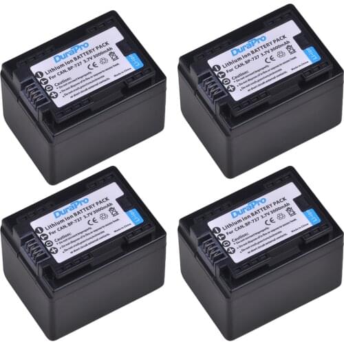 4pc 3000mAH BP-727 BP 727 BP727 Camera Battery for Canon BP-709,BP-718,BP-727,CG-700, VIXIA HF M50,M51,M52,M560,R30,R32,R36,R38