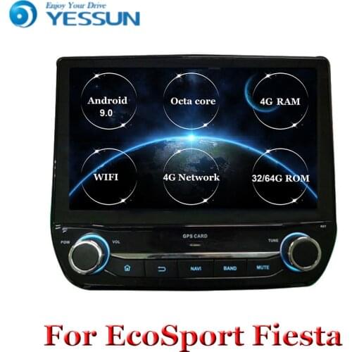 Android 9 4G RAM DSP Car Player GPS Navigation For Ford Ecosport Fiesta 2017 2018 Head Unit Multimedia Player Tape Recorder