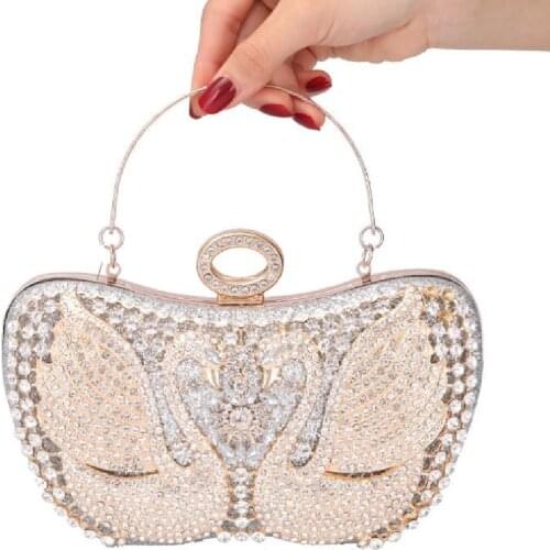 Hollow Out Diamond Inlaid Evening Bag New Diamond Inlaid Hand Holding Bride Bag Fashion Bead Embroidered Exquisite Banquet Bag