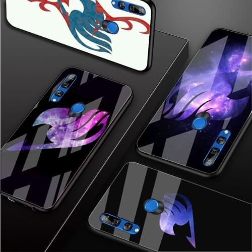 Anime Manga Fairy Tail logo Tempered Glass Phone Case For Huawei honor 8X 9 10i 20i 20Lite 20Pro 30 Pro Cover Shell