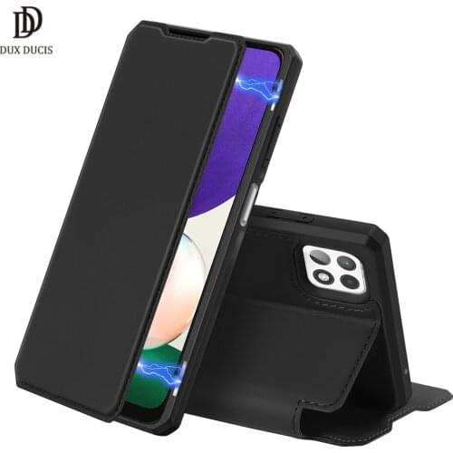 Case For Samsung Galaxy A22 5G DUX DUCIS Skin X Series Leather Wallet Case Flip Case Magnetic Closure Super Fashion Top PU+TPU