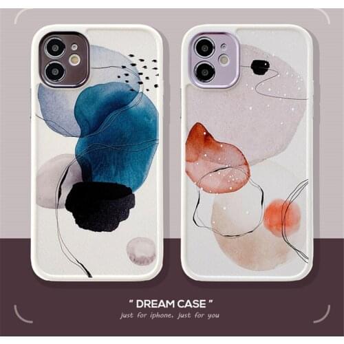 Watercolor Painting Phone Case For iPhone 12 Pro 11 Pro Max 12 Mini X XR XS Matte Soft Silicone Shockproof Cover On 7 8 Plus SE2